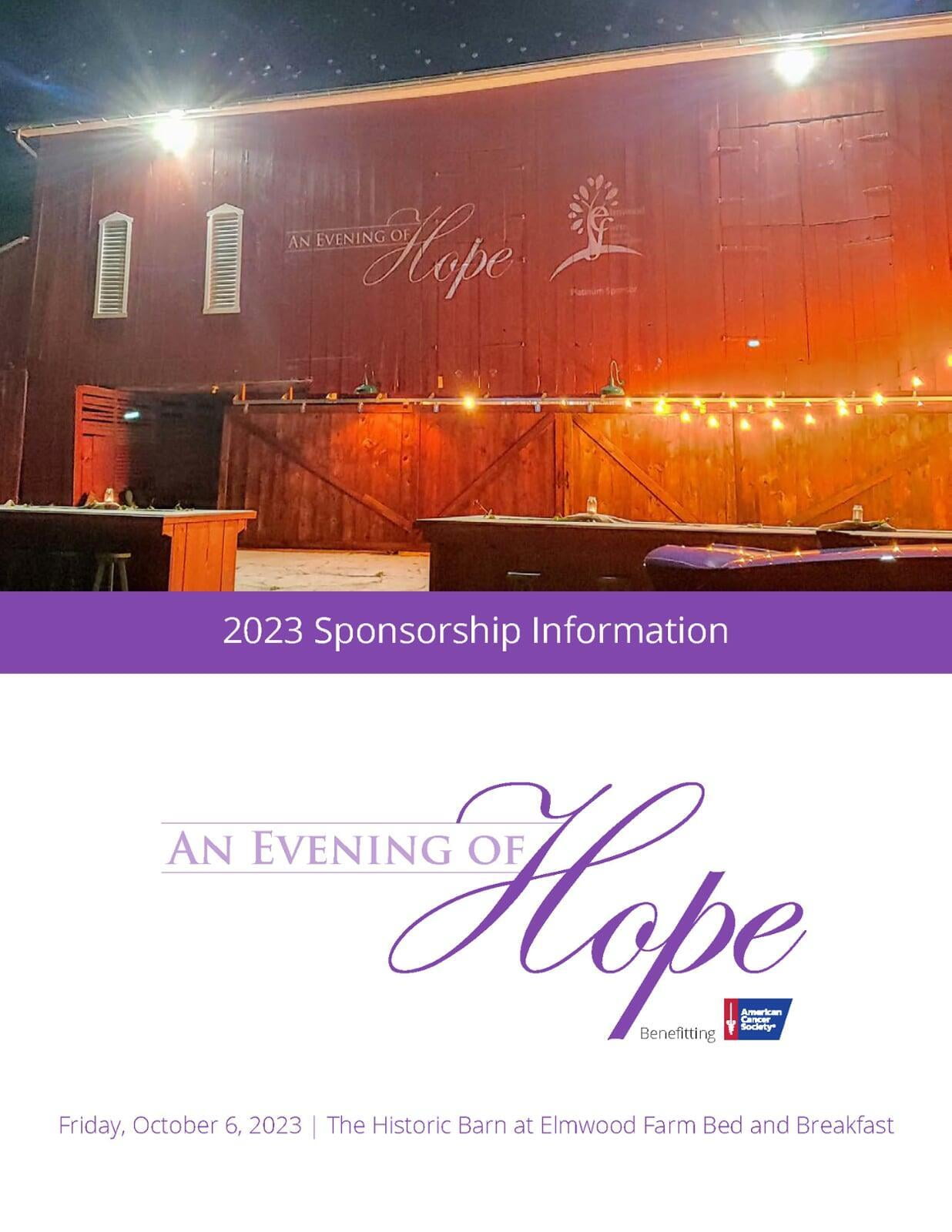 An Evening of Hope Sponsorship Package