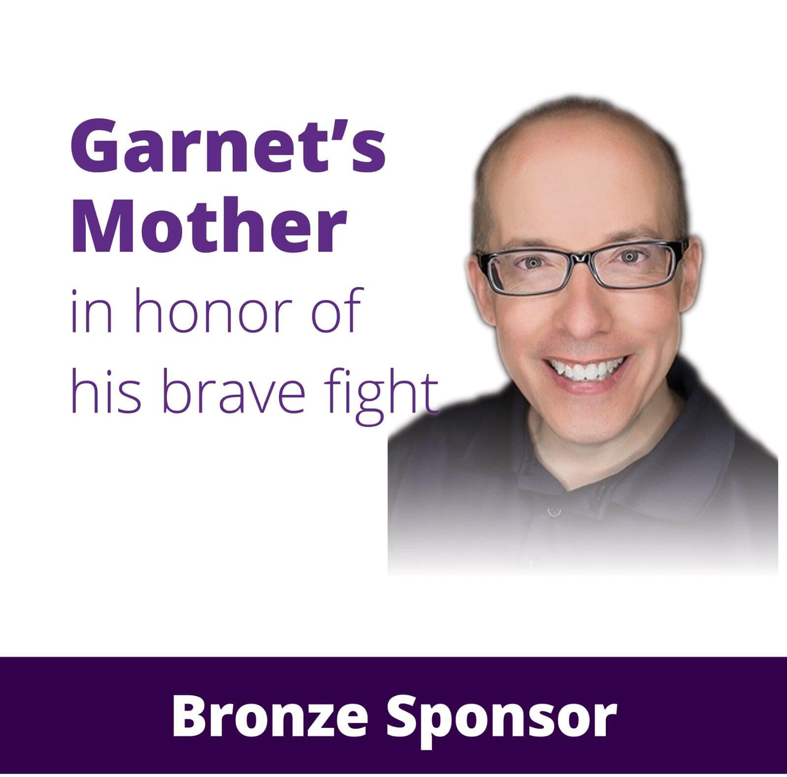 Garnet's Mother in honor of his brave fight with a photo of Garnet Stevens.