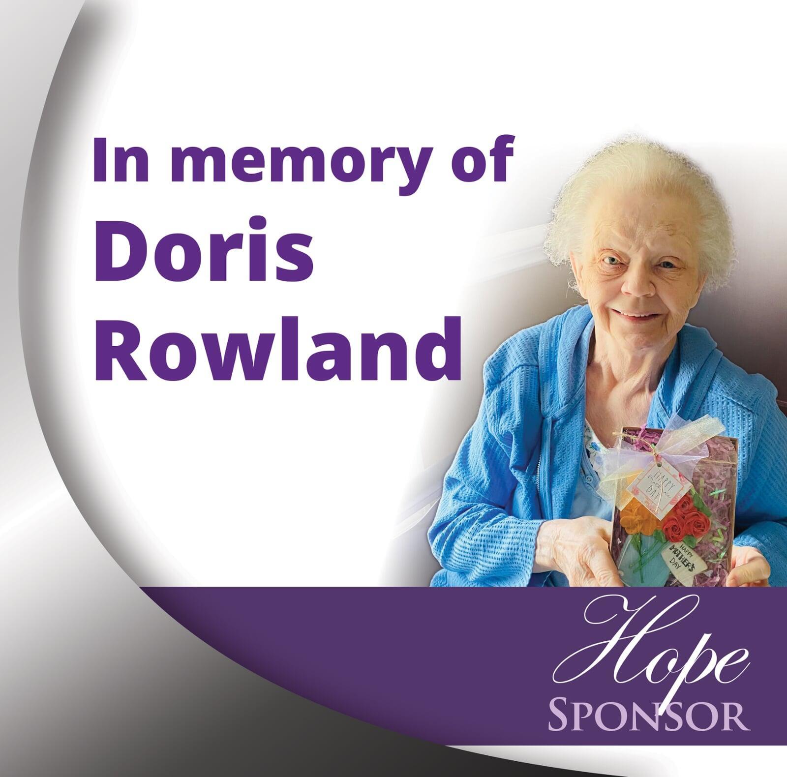 In memory of Doris Rowland