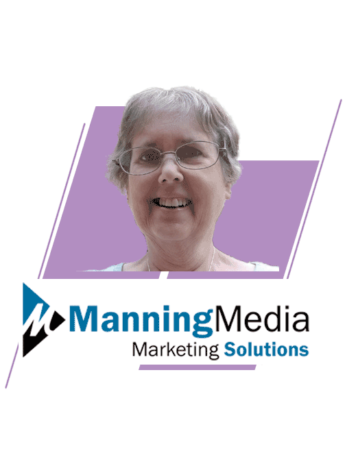 Manning Media logo with photo of Laurie Meyers